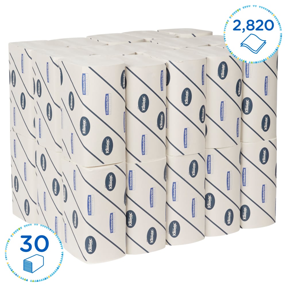 Kleenex® Ultra gevouwen Handdoeken 6772 - 30 wikkels x 94 witte, 2-laags doeken - 6772