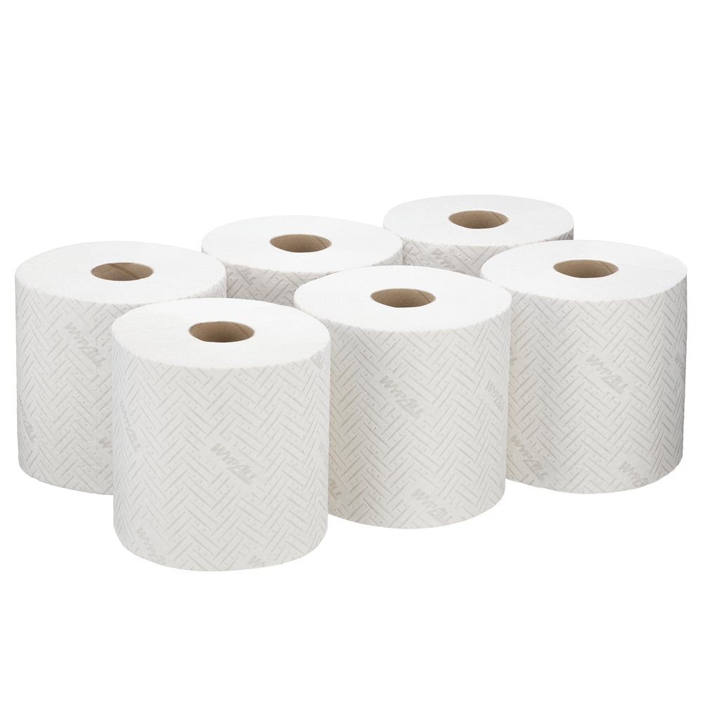 WypAll® L20 Papierreinigungstücher für Reinigung und Wartung 7278 – 2-lagige Rollen mit Zentralentnahme – 6 Rollen x 400 Papierreinigungstücher (insges. 2.400) - 7278