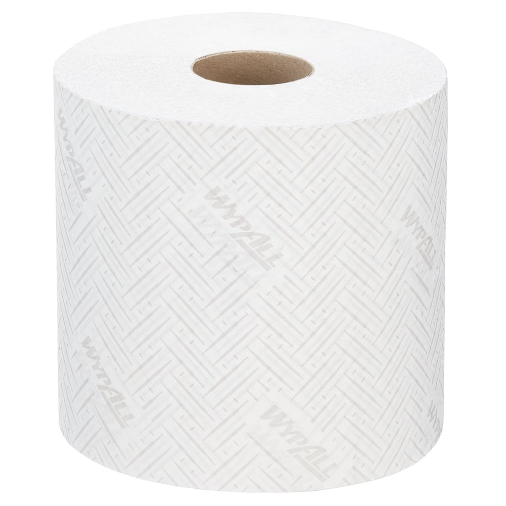 WypAll® L10 Food & Hygiene Wiping Paper 7256 - 1 Ply White Cleaning Wipes - 6 Centrefeed Rolls x 800 Paper Wipes (4,800 total) - 7256