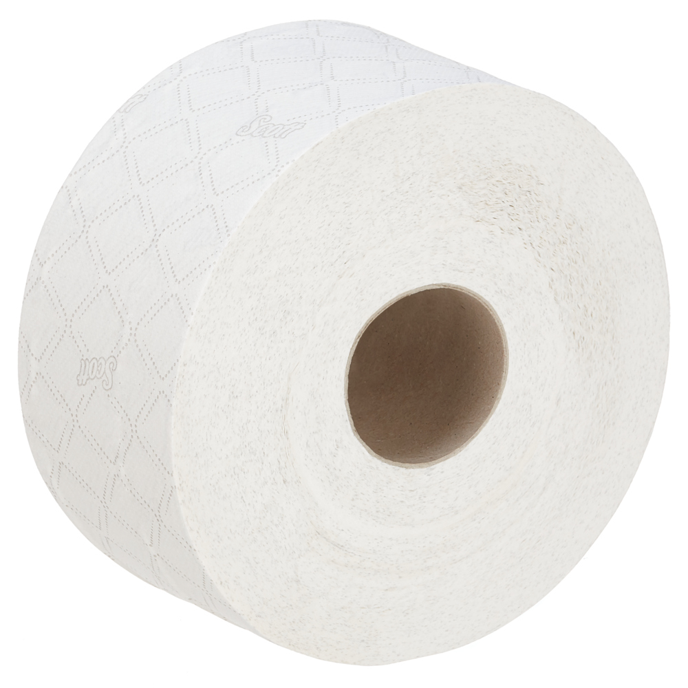 Rouleau de papier toilette Jumbo Scott® Essential™ 8615 - Papier toilette 2 épaisseurs - 12 rouleaux de 500 feuilles blanches de papier toilette (2 400 m) - 8615