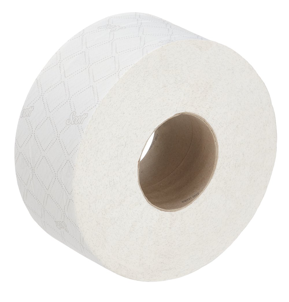 Rouleau de papier toilette Jumbo Scott® Essential™ 8614 - Papier toilette 2 épaisseurs - 12 rouleaux de 500 feuilles blanches de papier toilette (2 400 m) - 8614