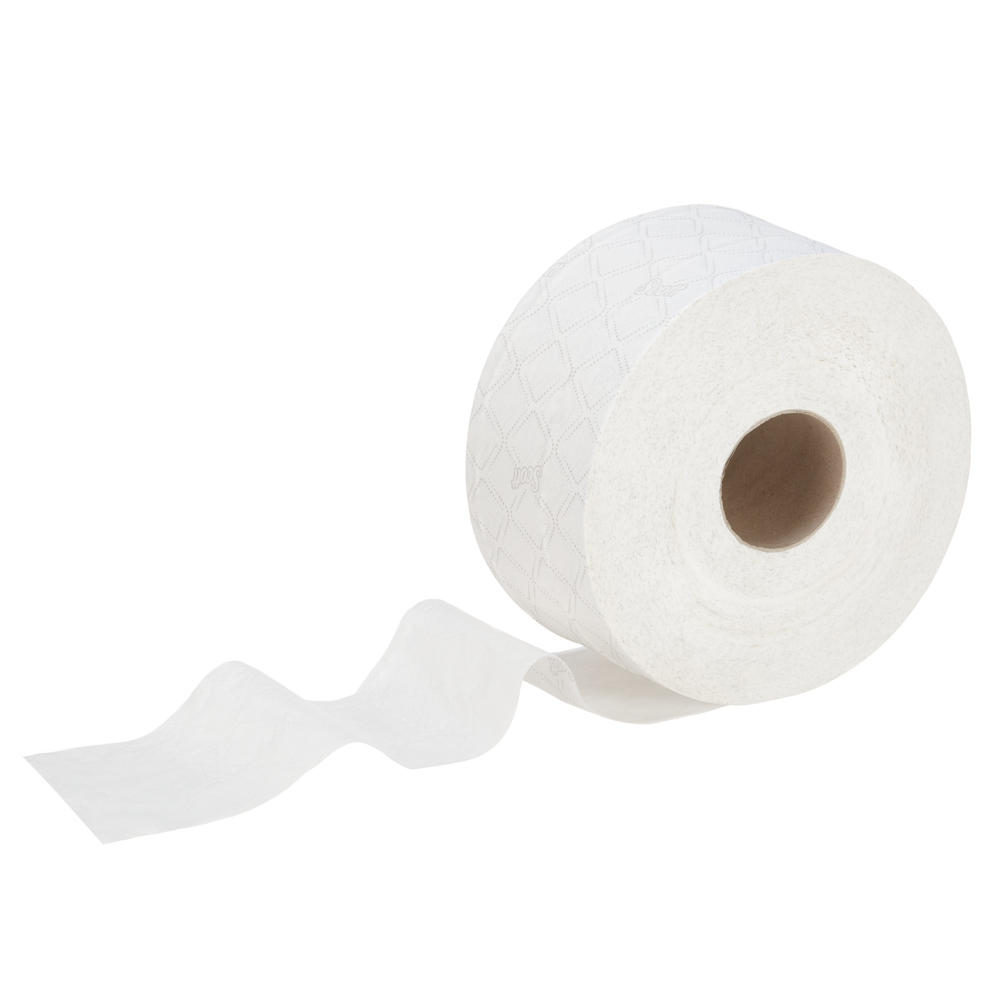Scott® Essential™ Jumbo Roll Toilet Tissue 8615 - 2 Ply Toilet Paper - 12 Rolls x 500 White Toilet Paper Sheets (2,400m) - 8615