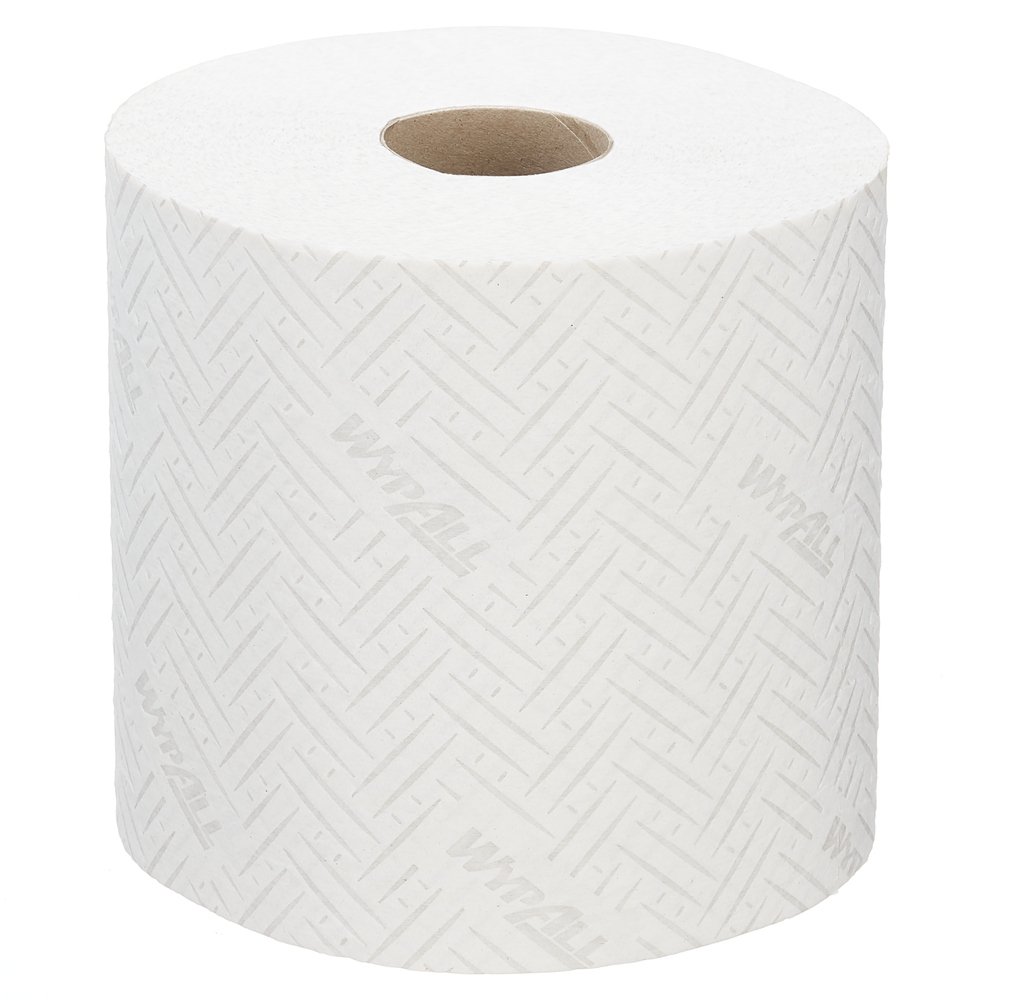 Essuyeur en papier WypAll® L20 pour le nettoyage et l'entretien 7278 - Bobines à dévidage central 2 épaisseurs - 6 bobines x 400 essuyeurs en papier blanc (2 400 au total) - 7278