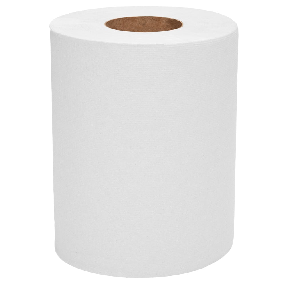 WypAll® L10 Papier-Reinigungstücher für Service u. Einzelhandel 7404 – 1-lagige Rolle mit Zentralentnahme – 6 Rollen mit Zentralentnahme x 390 weiße Papier-Wischtücher (insges. 2.340) - 7404