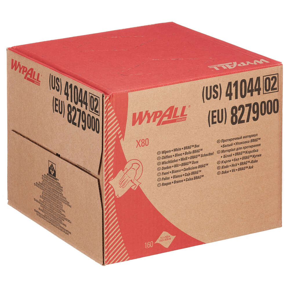 Kimberly Clark Wypall X80 Wipes BRAG BOX WHITE 1 Ply 160 Sheets 