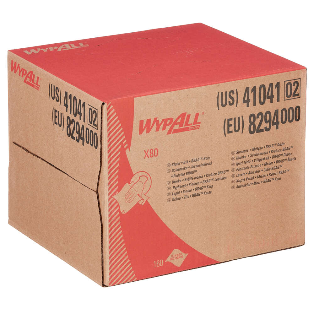 Panni per la pulizia WypAll® X80 Power Clean™ 8294 azzurri - Panni riutilizzabili - 1 BRAG™ Box da 160 panni assorbenti azzurri - 8294