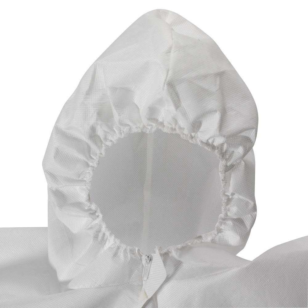 KleenGuard® A50 atmungsaktive, spritzdichte und partikeldichte Jacke mit Haube 99450 – weiß, L, 1x15 (insgesamt 15 Stück) - 99450