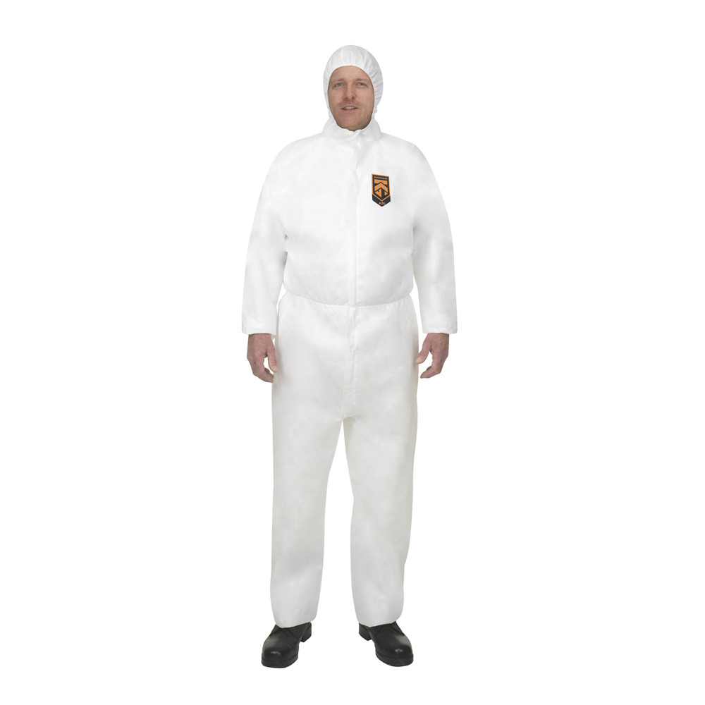 KleenGuard® A50 Breathable Splash & Particle Protection Hooded Coveralls 96830 - PPE - 25 x Large, White Protective Coveralls - 96830