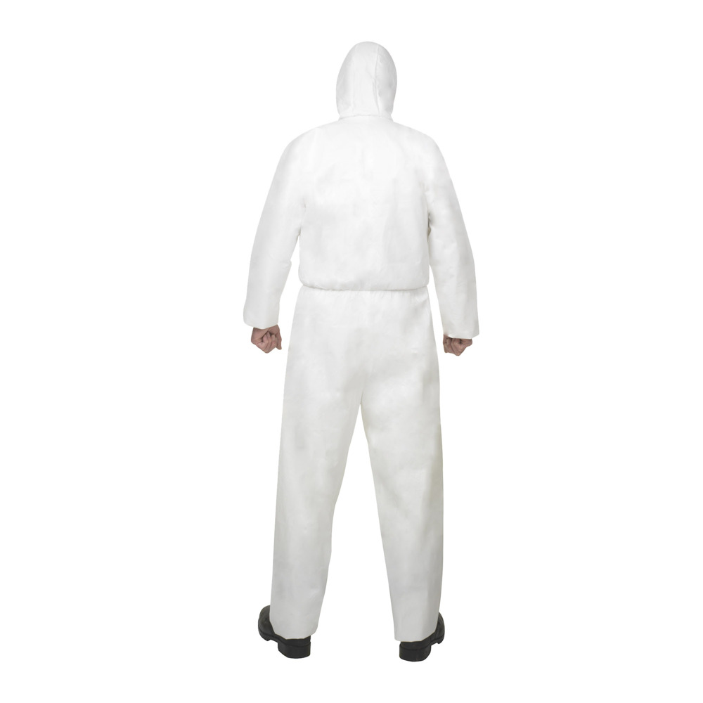 KleenGuard® A40 overalls met capuchon voor bescherming tegen waterspatten of chemische spatten 97900 - PBM - 25 x witte overalls voor eenmalig gebruik in maat S - 97900