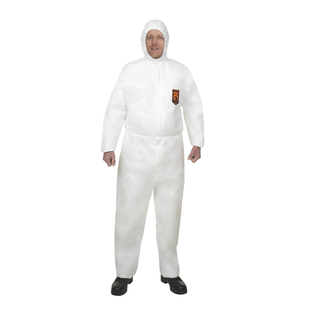 Combinaison à capuche contre les particules et les liquides KleenGuard® A40 97920 - Blanc, taille L, 1 x 25 (25 pièces au total);Combinaisons à capuche de protection contre les liquides et les particules KleenGuard® A40 97920 - EPI - 25 combinaisons blanches jetables taille L - 97920
