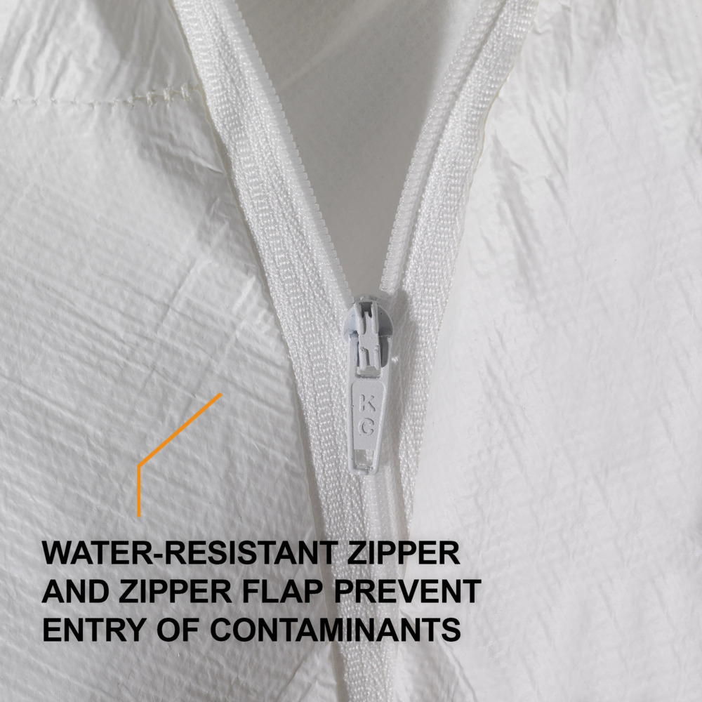 KleenGuard® A40 overalls met capuchon voor bescherming tegen waterspatten of chemische spatten 97910 - PBM - 25 x witte overalls voor eenmalig gebruik in maat M - 97910