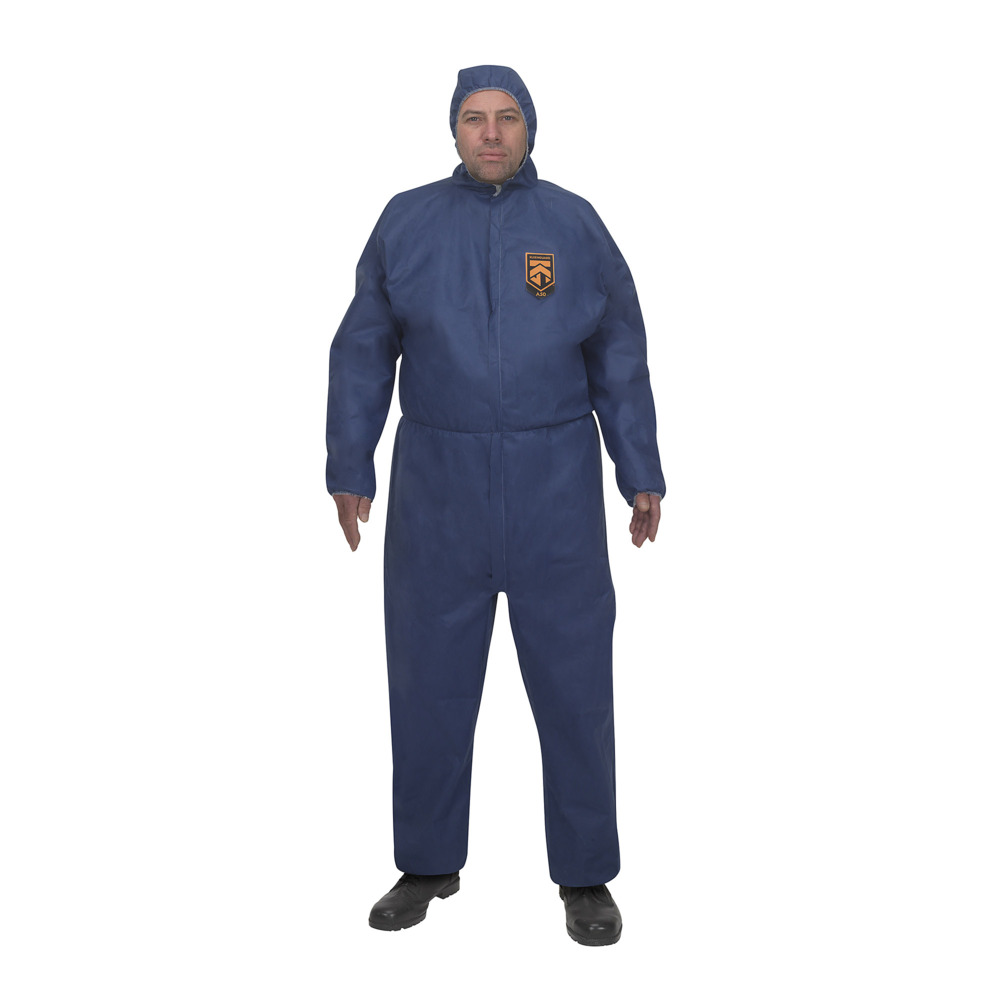 KleenGuard® A50 Breathable Splash & Particle Protection Hooded Coveralls 96890 - PPE - 25 x Large, Blue Protective Coveralls - 96890