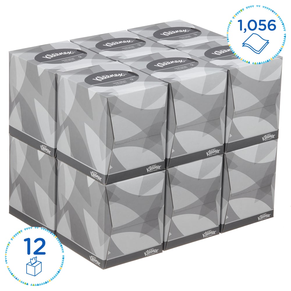 Kleenex® Kubus gezichtsdoekjes 8834 - Wit. 2-laags. 12x88 (1056 vellen) - 8834