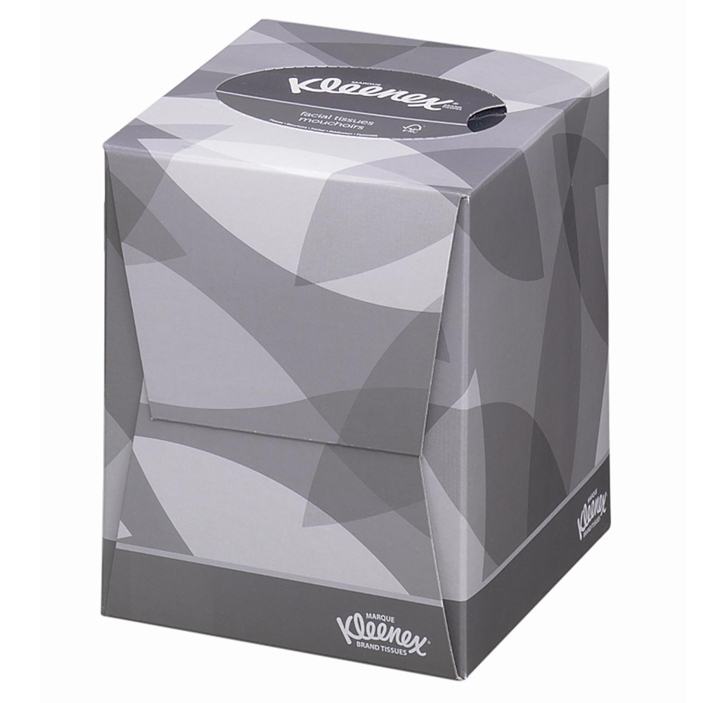 Kleenex® Facial Tissue Cube 8834 - 2 Ply Boxed Tissues - 12 Tissue Boxes x 88 White Facial Tissues (1,056 sheets) - 8834