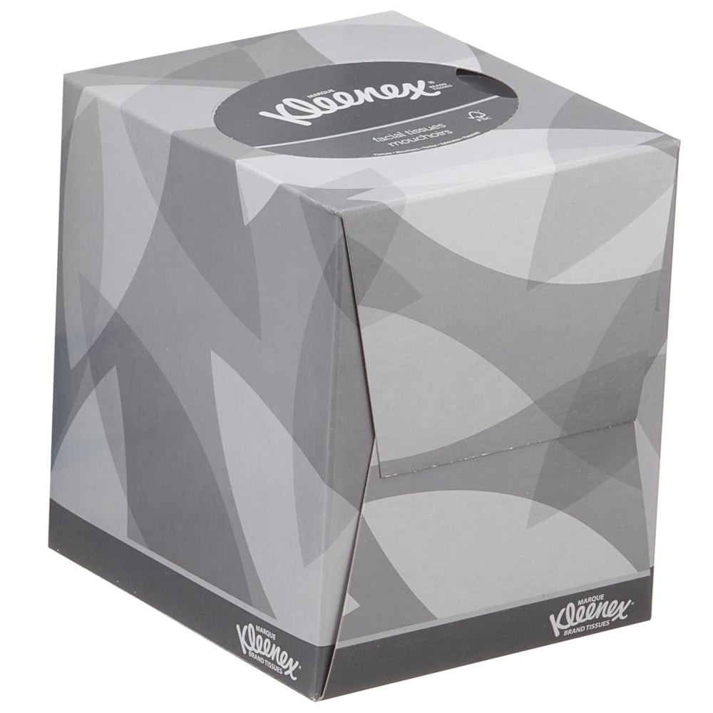 Kleenex® Facial Tissue Cube 8834 - 2 Ply Boxed Tissues - 12 Tissue Boxes x 88 White Facial Tissues (1,056 sheets) - 8834