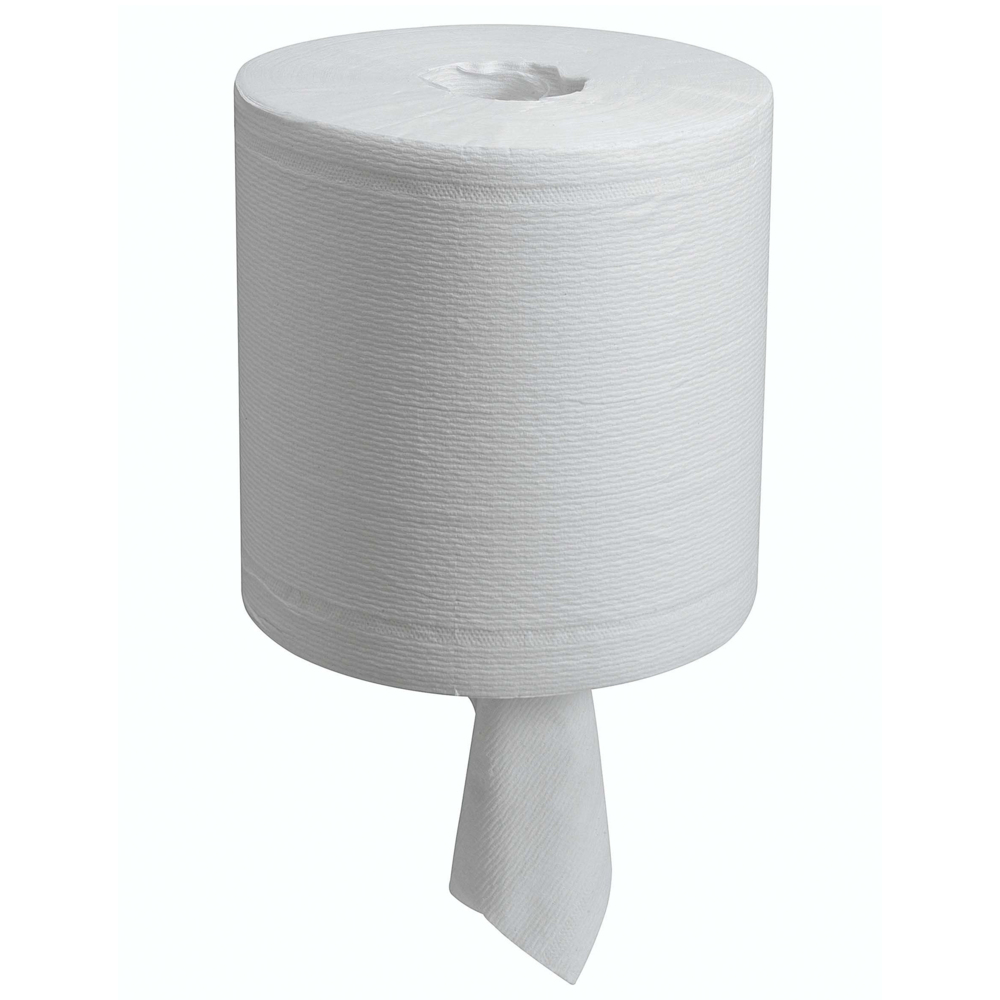 WypAll® Industriewischtücher L20, mit Zentralentnahme, 7303 – 6 Rollen x 380 Wischtücher, 2-lagig, weiß - 7303