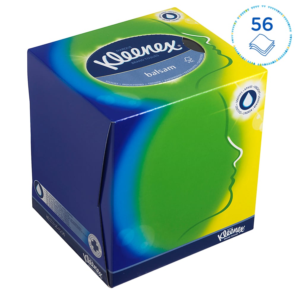 Mouchoirs en papier Kleenex® Boîte cubique 8825 - Blanc. 3 épaisseurs. 12 x 56 (672 mouchoirs) - 8825