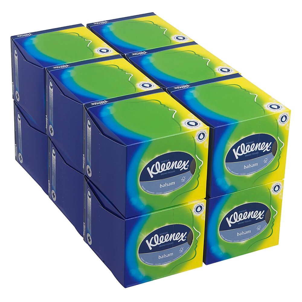 Салфетки для лица Kleenex® в квадратной упаковке, код 8825, белые, трехслойные, 12 x 56 (итого 672 листа) - 8825