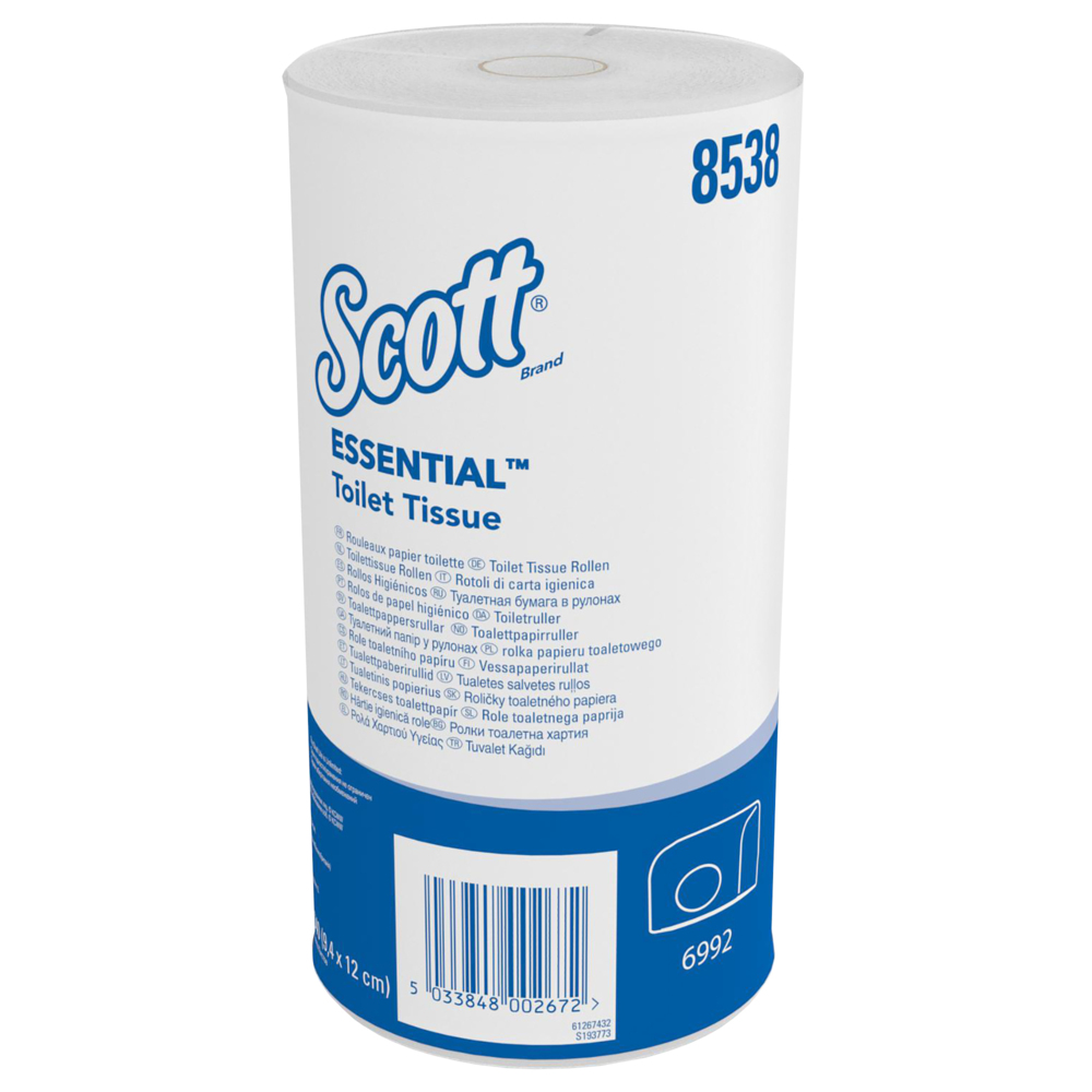 Papier toilette taille standard Scott® Essential™ 8538 - Papier toilette 2 épaisseurs - 36 rouleaux x 320 feuilles de papier toilette blanc (11 520 feuilles au total) - 8538