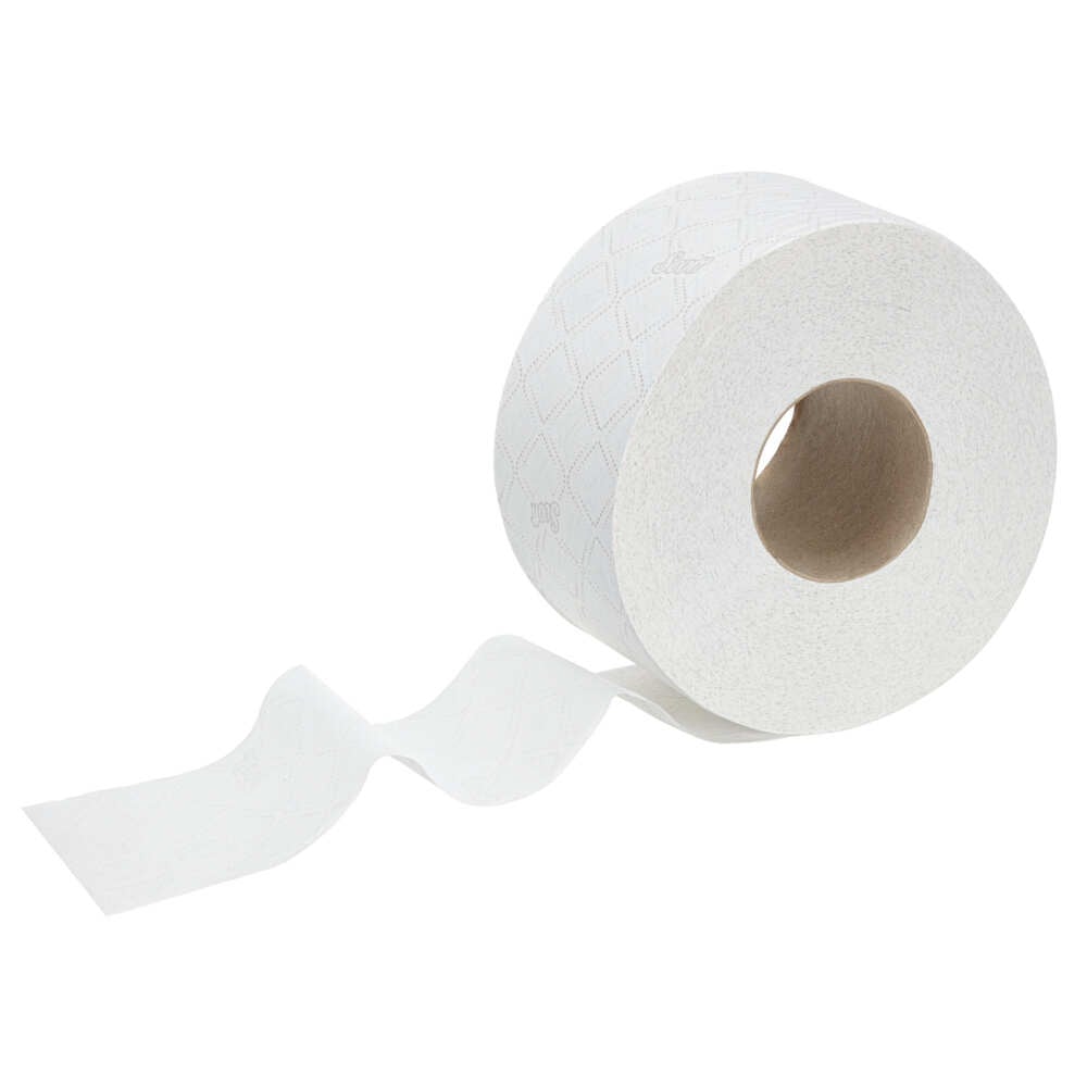 Rouleau de papier toilette Jumbo Scott® Essential™ 8512 - Rouleau de papier toilette Jumbo - 12 rouleaux de 526 feuilles de papier toilette 2 épaisseurs (2 400 m au total) - 8512