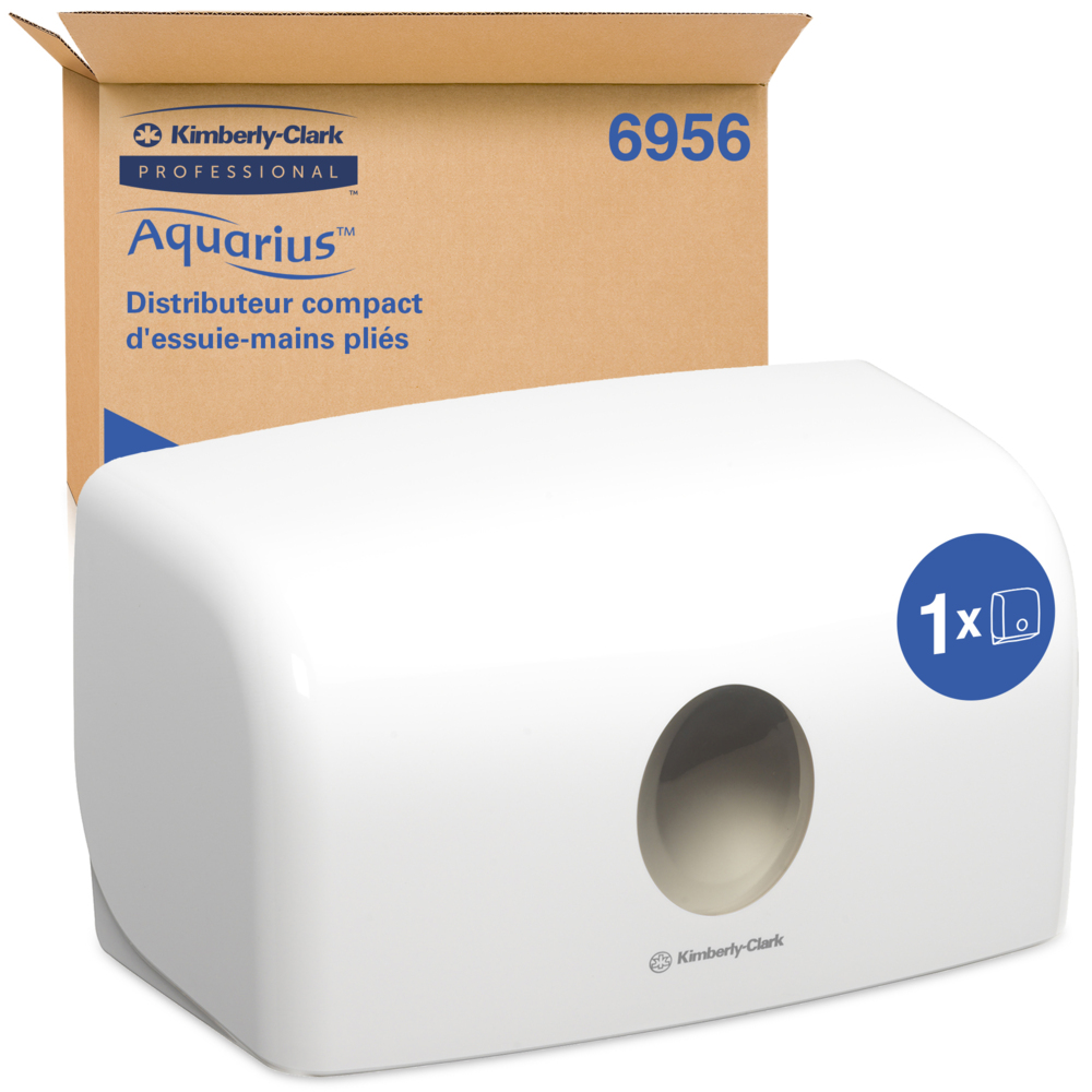 Distributeur d’essuie-mains Aquarius™ Multifold 6956 - 1 x Distributeur blanc à fixation murale - 6956