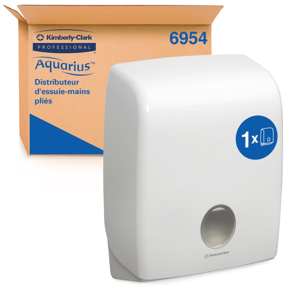 Distributeur d'essuie-mains pliés en C Aquarius™ 6954 - Blanc - 1 x 1 distributeur - 6954