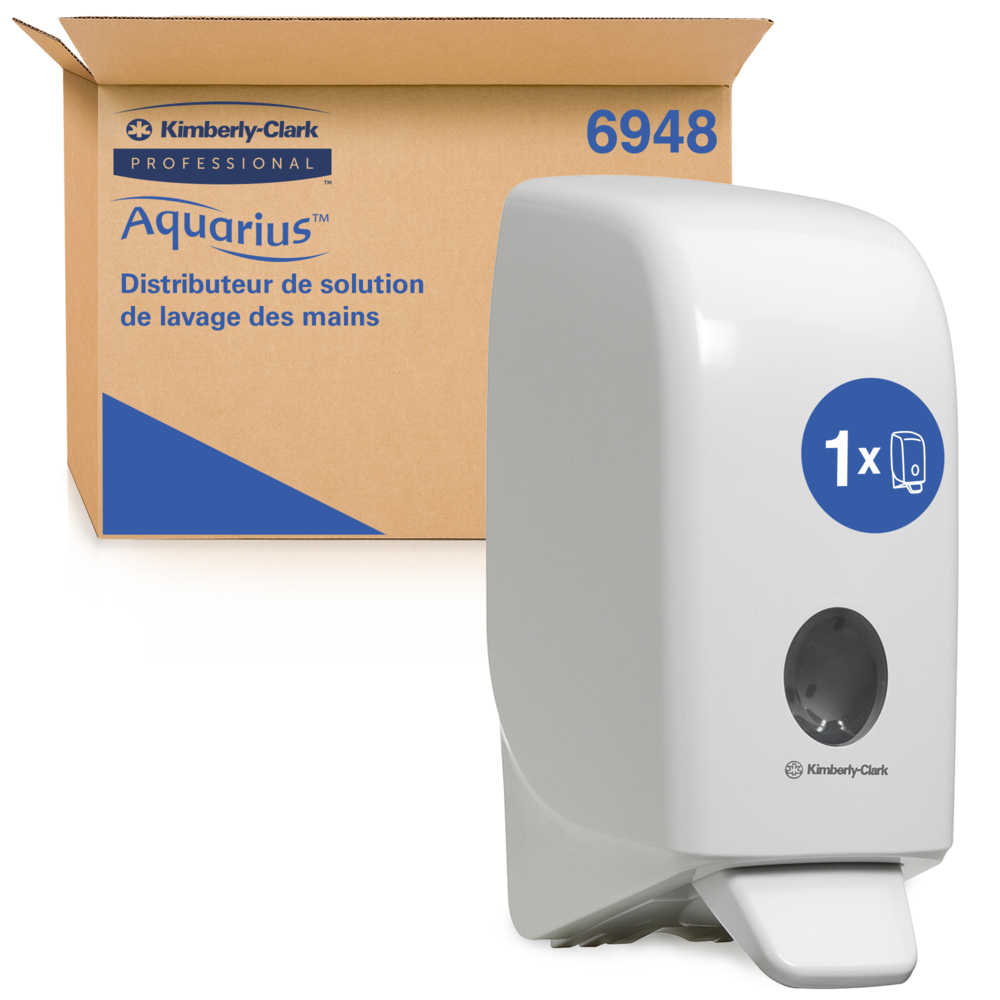 Aquarius™ Handreiniger Dispenser 6948 - 1 x witte Handreiniger Dispenser voor wandbevestiging (geschikt voor navullingen van 1 liter) - 6948