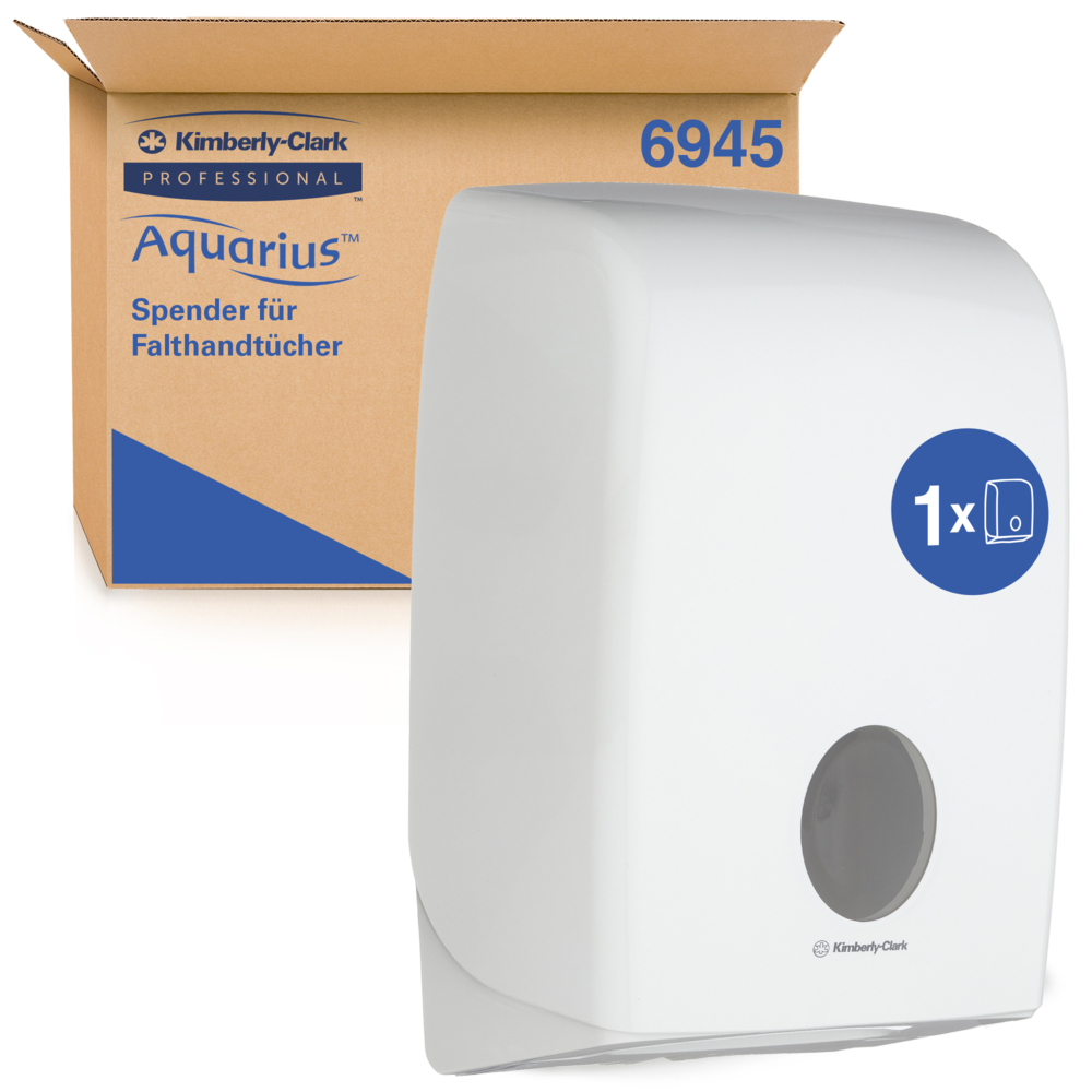 Aquarius™- Dispenser voor gevouwen handdoeken 6945 - 1 witte Dispenser voor papieren handdoeken - 6945