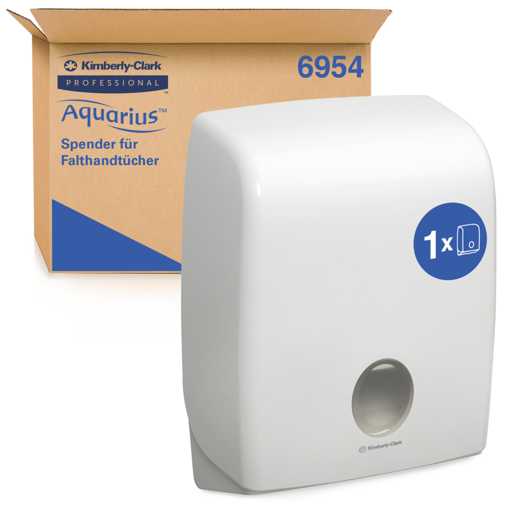 Distributeur d'essuie-mains pliés en C Aquarius™ 6954 - Blanc - 1 x 1 distributeur - 6954