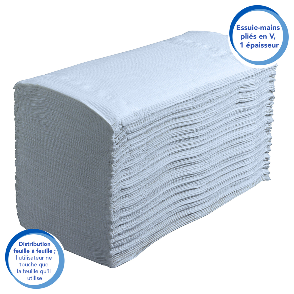 Scott® Control™ ineengevouwen papieren handdoekjes 6682 - blauwe papieren doekjes- 15 pakken x 240 gevouwen handdoeken met V-vouw (3600 stuks in totaal) - 6682