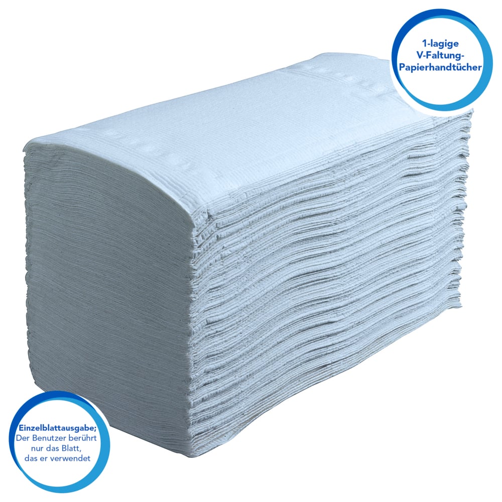 Secamanos interplegados Scott® Control™ 6682 - Papel secamanos azul - 15 paquetes x 240 unidades de papel secamanos plegado en V (3600 en total) - 6682