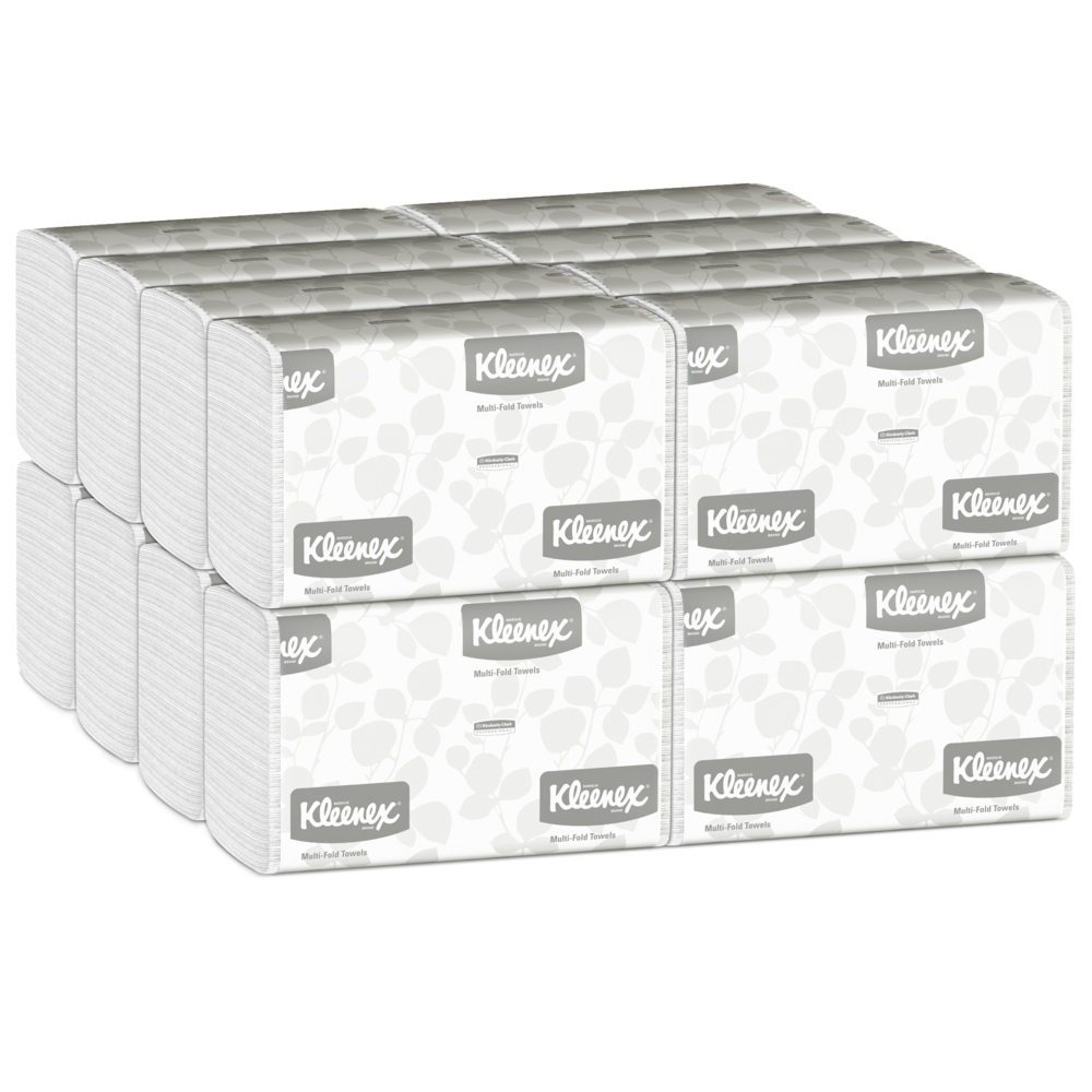 Kleenex® Hand Towels 1890 - Multifold Paper Hand Towels - 16 Packs x 150 White Paper Towels (2,400 Total) - 1890