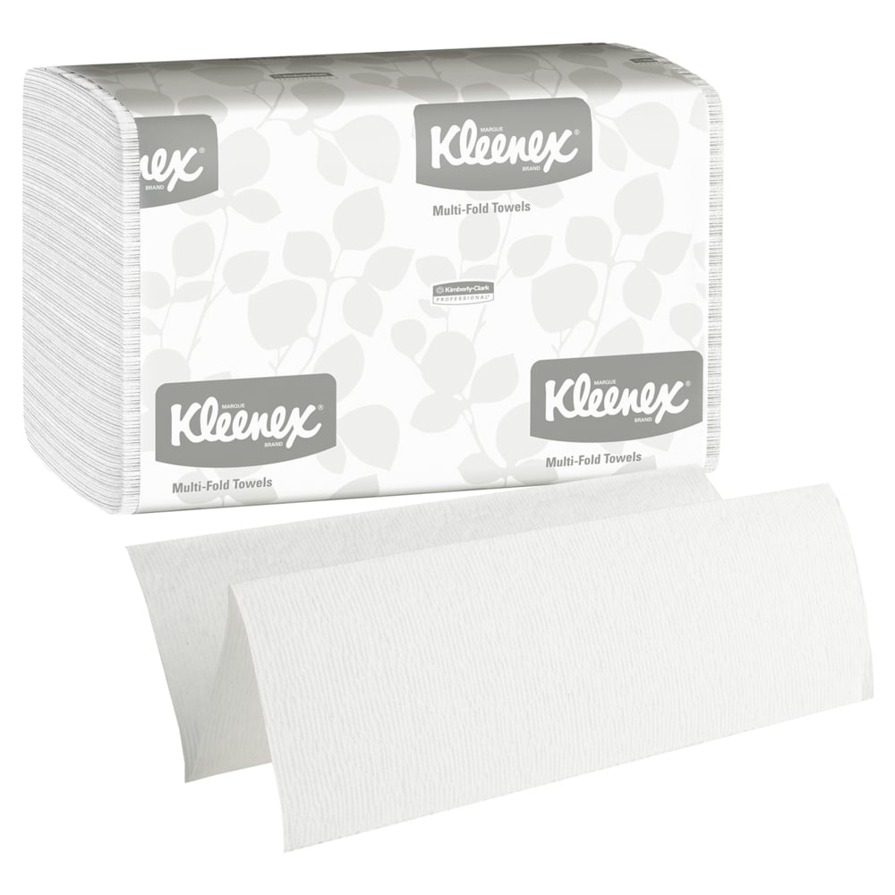 Kleenex® Hand Towels 1890 - Multifold Paper Hand Towels - 16 Packs x 150 White Paper Towels (2,400 Total) - 1890