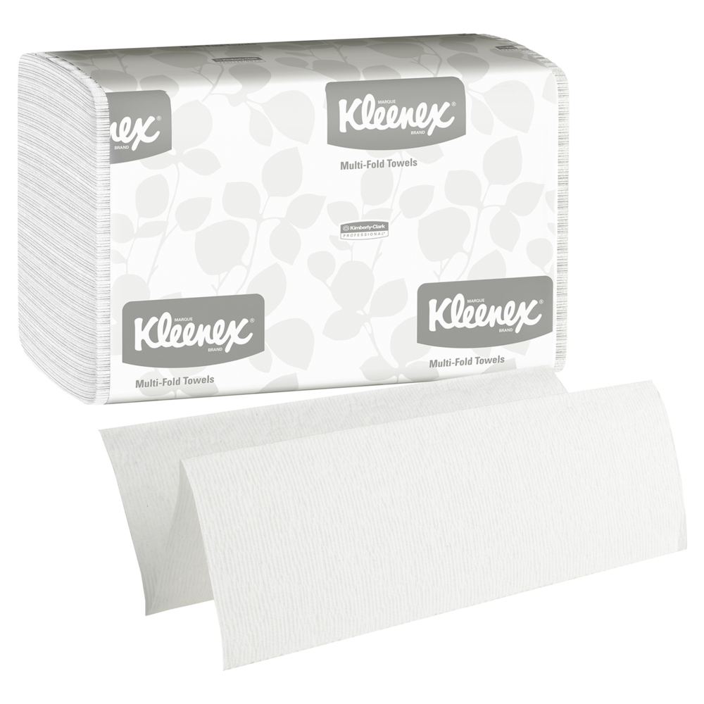 Kleenex® Handtücher 1890 – Papierhandtücher – 16 Packungen Falthandtücher x 150 weiße Papiertücher (insges. 2.400) - 1890