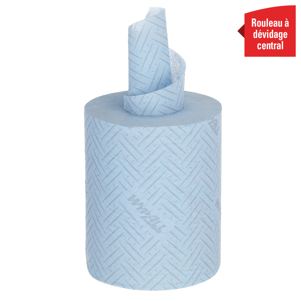 WypAll® L10 schoonmaakpapier voor horeca en persoonlijke verzorging 6223 - centerfeedrol, 1-laags, blauw - 6 centerfeedrollen x 430 papieren doeken (in totaal 2580) - 6223