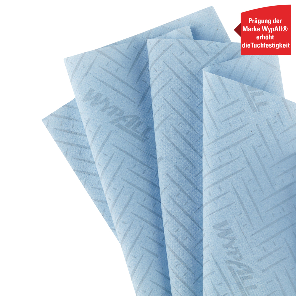 WypAll® L10 schoonmaakpapier voor horeca en persoonlijke verzorging 6223 - centerfeedrol, 1-laags, blauw - 6 centerfeedrollen x 430 papieren doeken (in totaal 2580) - 6223