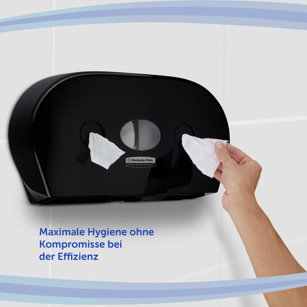 Portarrollos negro de baño para papel higiénico de dispensación central Twin Mini Aquarius™ 7187 - 1 x negro, Dispensador de papel higiénico - 7187