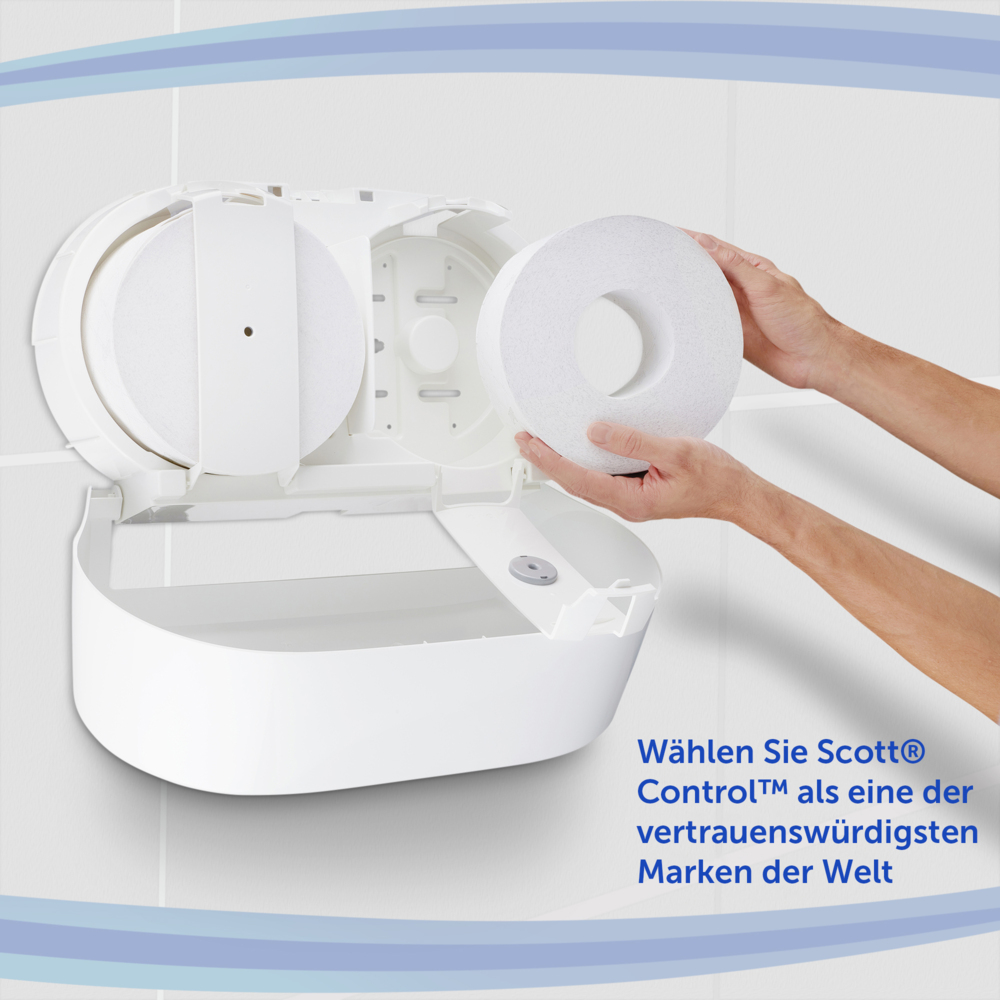 Scott® Control™ Туалетная бумага с центральной подачей, код 8591, двухслойная туалетная бумага, 12 рулонов x 833 листов туалетной бумаги (всего 9 996 шт.) - 8591