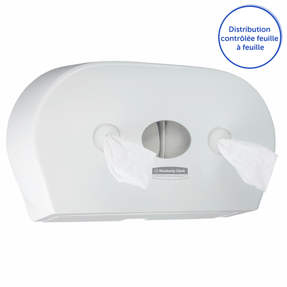 Aquarius™ Mini 7186 centerfeed toiletpapier dispenser voor twee rollen - 1 witte toiletpapierdispenser - 7186
