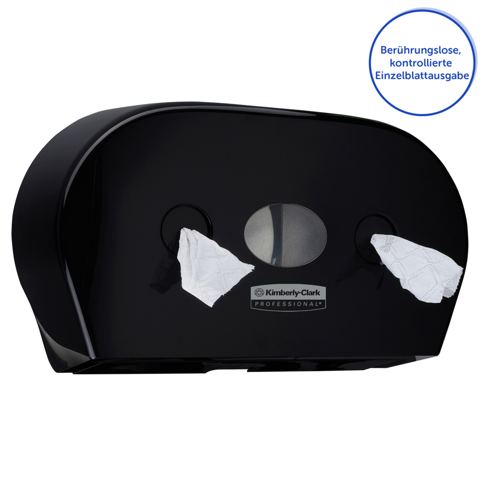Portarrollos negro de baño para papel higiénico de dispensación central Twin Mini Aquarius™ 7187 - 1 x negro, Dispensador de papel higiénico - 7187