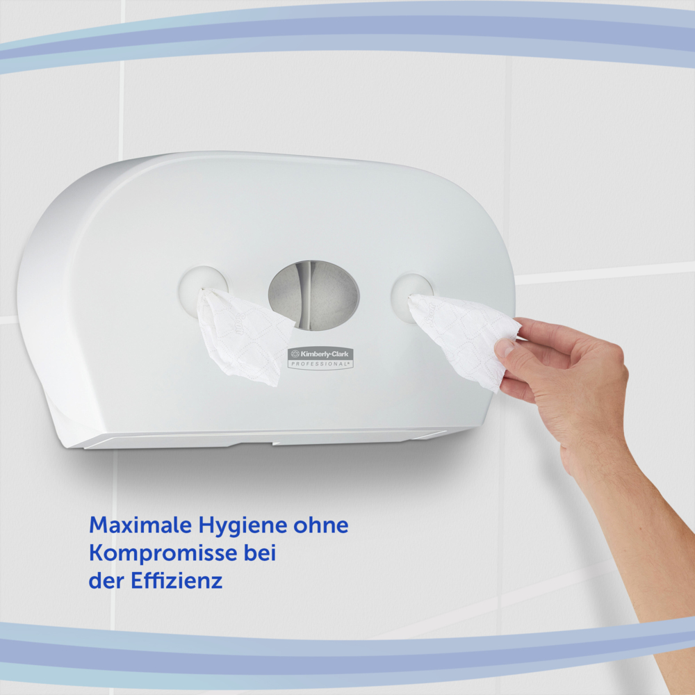 Aquarius™ Mini 7186 centerfeed toiletpapier dispenser voor twee rollen - 1 witte toiletpapierdispenser - 7186