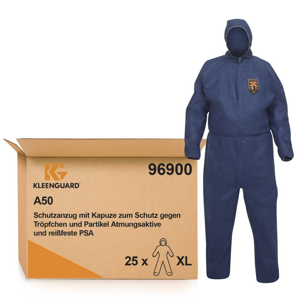 KleenGuard® A50 Ventilerende Coveralls met Capuchon Voor Bescherming Tegen Spetters en Stofdeeltjes 96900 - Blauw, XL, 1x25 (25 in totaal) - 96900