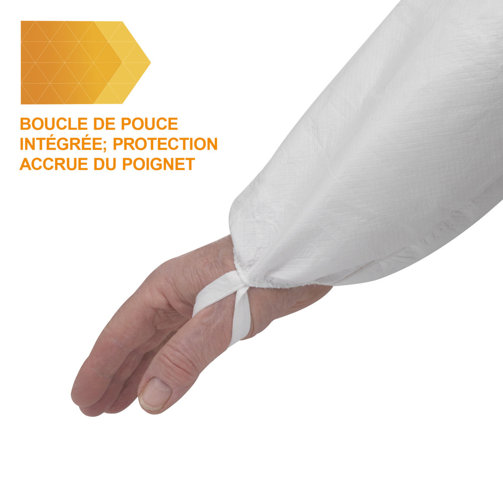 Combinaison à capuche contre les particules et les liquides KleenGuard® A40 97930 - Blanc, taille XL, 1 x 25 (25 pièces au total);Combinaisons à capuche de protection contre les liquides et les particules KleenGuard® A40 97930 - EPI - 25 combinaisons blanches jetables taille XL - 97930