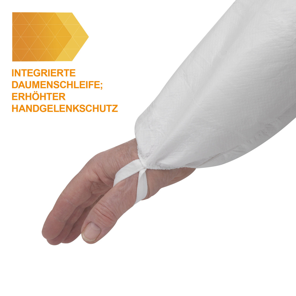 KleenGuard® A40 overalls met capuchon voor bescherming tegen waterspatten of chemische spatten 97920 - PBM - 25 x witte overalls voor eenmalig gebruik in maat XL - 97920