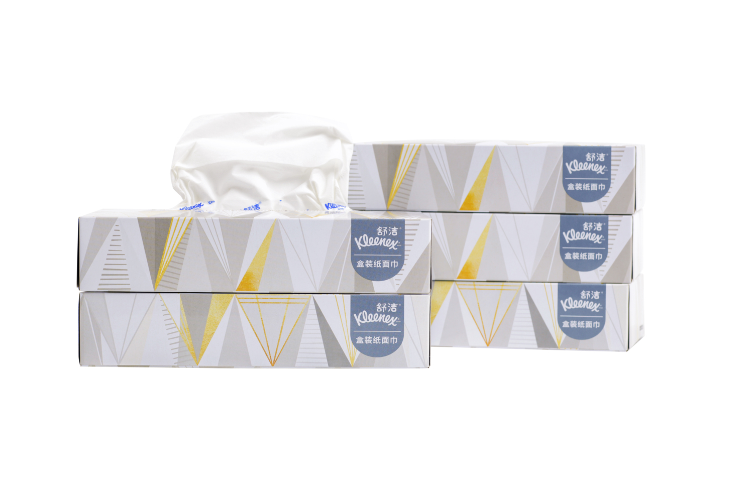Kleenex®舒洁® 长方扁盒装面纸80抽(2层) ，72盒/箱 - S050058645