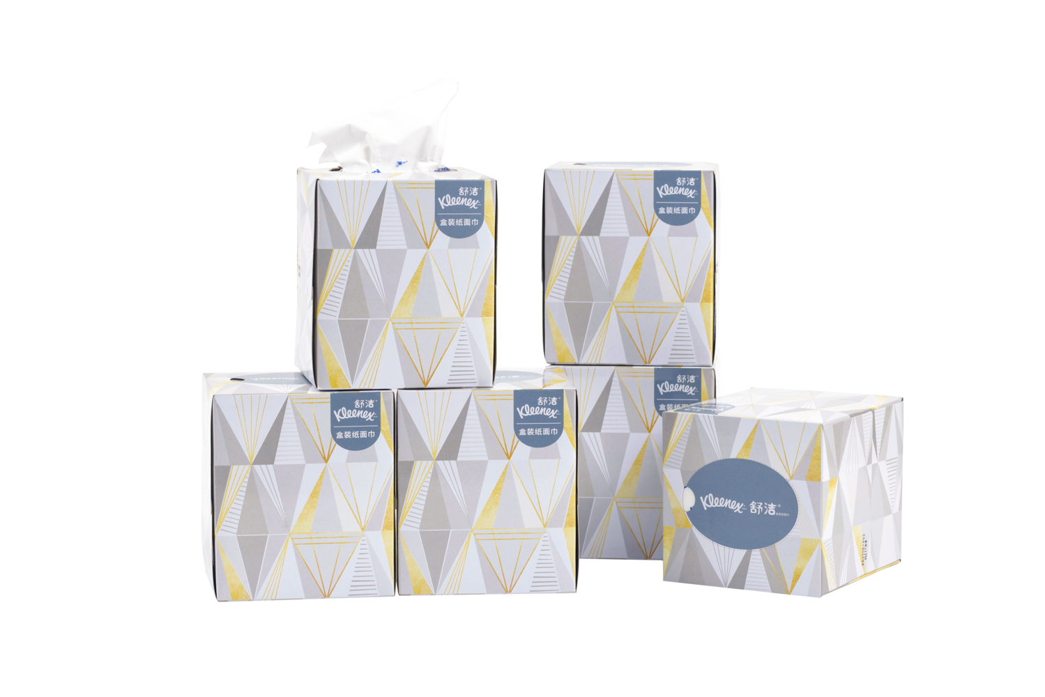 Kleenex®舒洁®立方盒装面纸(2层)，80张/盒，60盒/箱 - S059983392