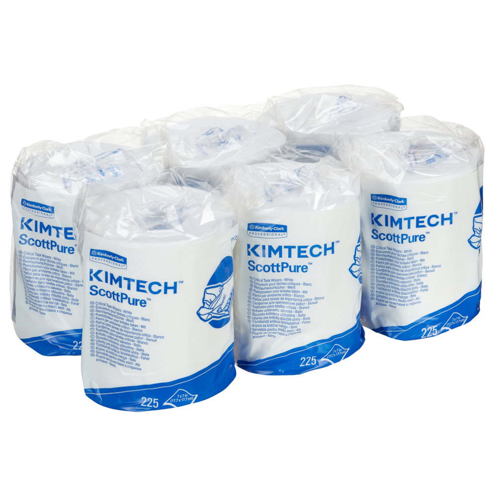 Kimtech® Wischtücher zur Zentralentnahme 61930 – 6 Rollen mit je 225 weißen Tüchern - 61930