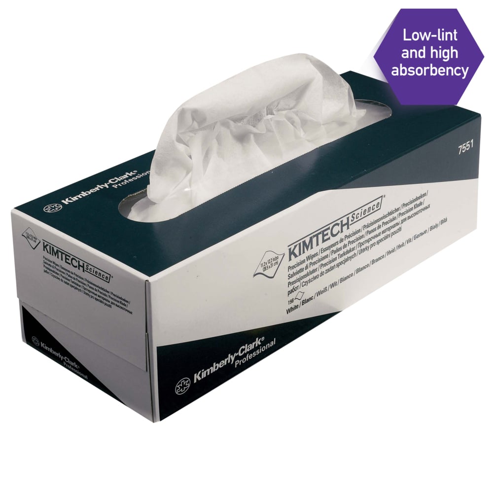 Kimtech® Science Paños de precisión, 15 cajas dispensadoras x 198 hojas blancas de 1 capa = 2970 hojas - 7551