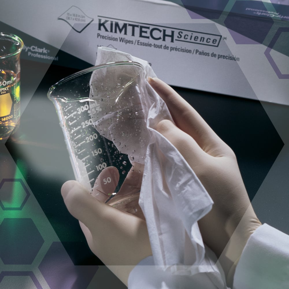 Kimtech® Science Precision Wipes, 15 dispenser boxes x 198 white, 1 ply sheets = 2970 sheets - 7551