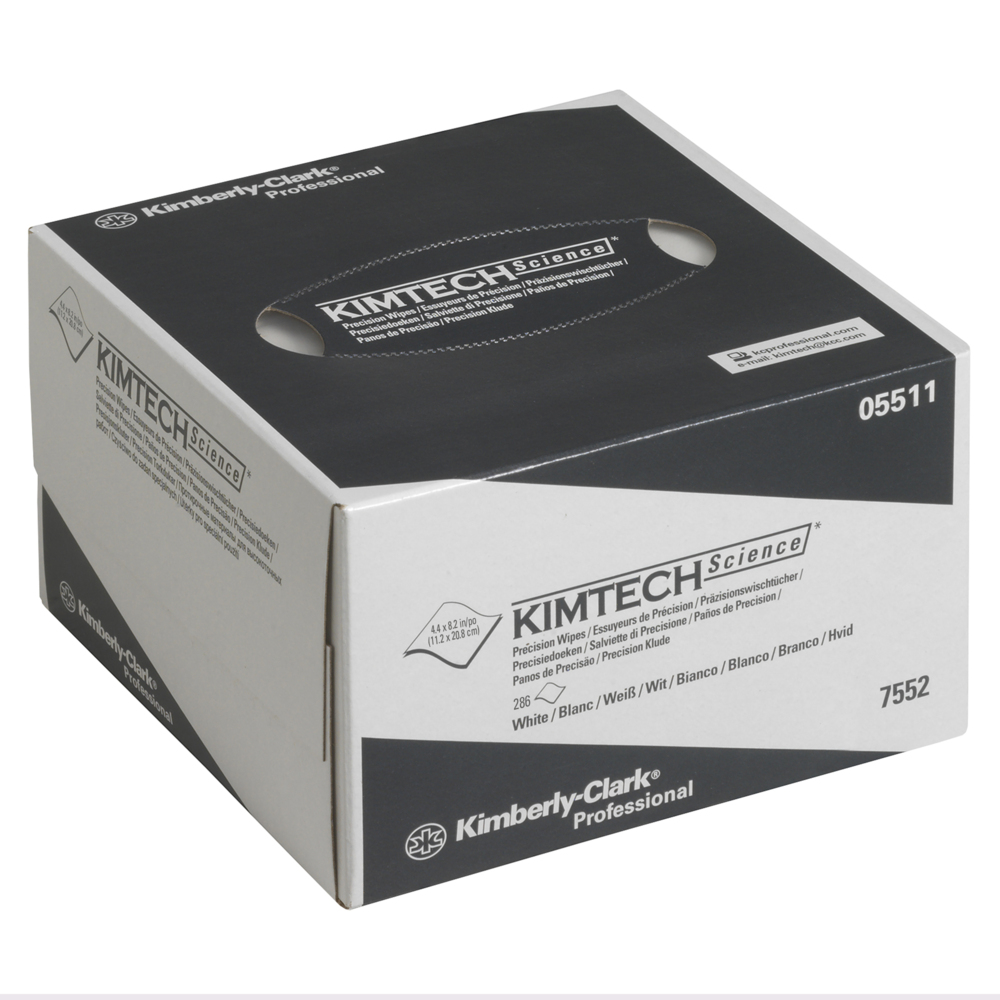 Essuyeurs de précision Kimtech® Science 7552 - 30 boîtes distributrices de 286 essuyeurs blancs petit format, 1 épaisseur = 8 580 formats - 7552